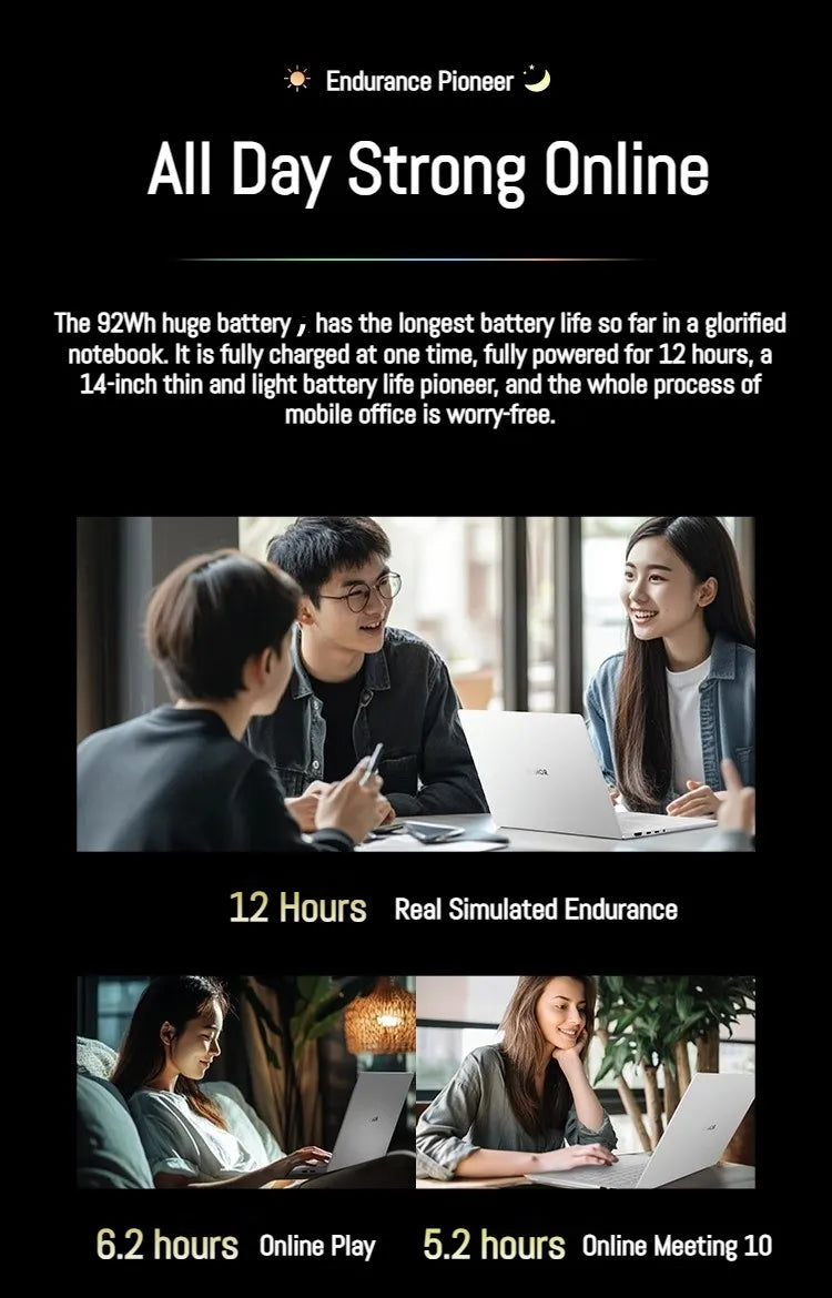 HONOR MagicBook Pro 14 Laptop Intel Core Ultra 5 225H 32GB 1TB 14.6" Inch 3.1K 120Hz Gamer Computer PC Notebook Ultrabook
