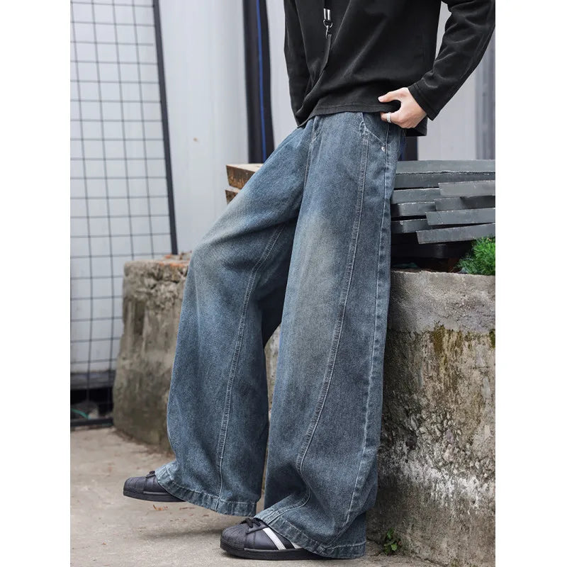 Wide-Leg Streetwear Denim Jeans