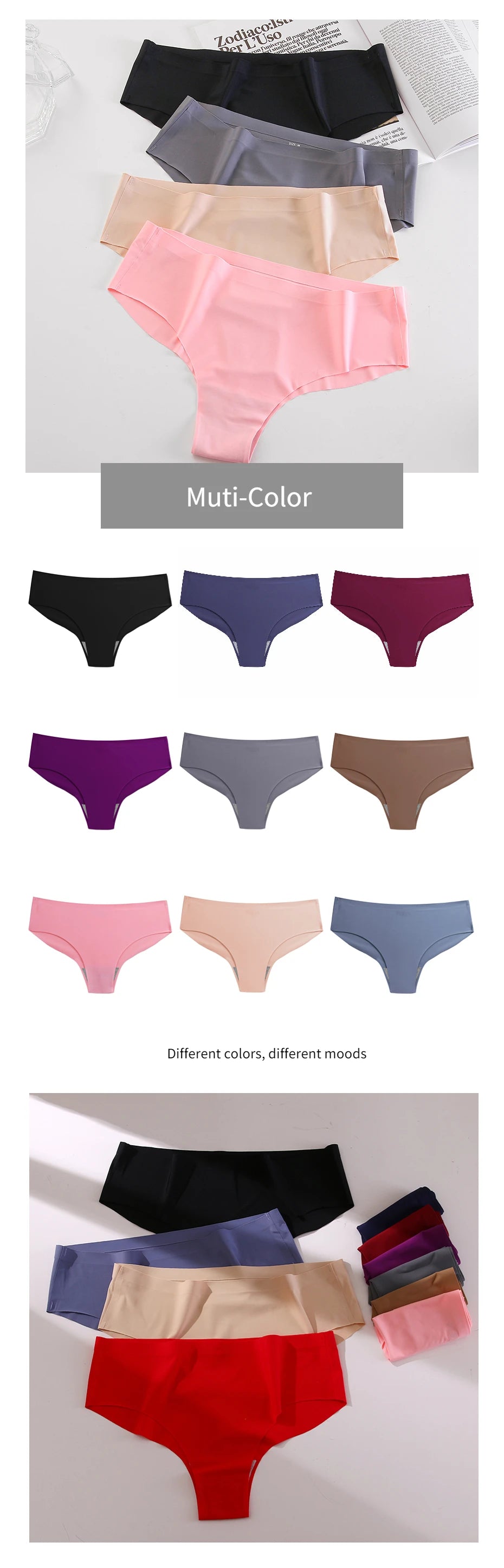 WarmSteps 3Pcs/Set Seamless Woman Panties Underwear Fitness Sports Women's Briefs Ice Silk Sexy Female Lingerie XXL Large Size
