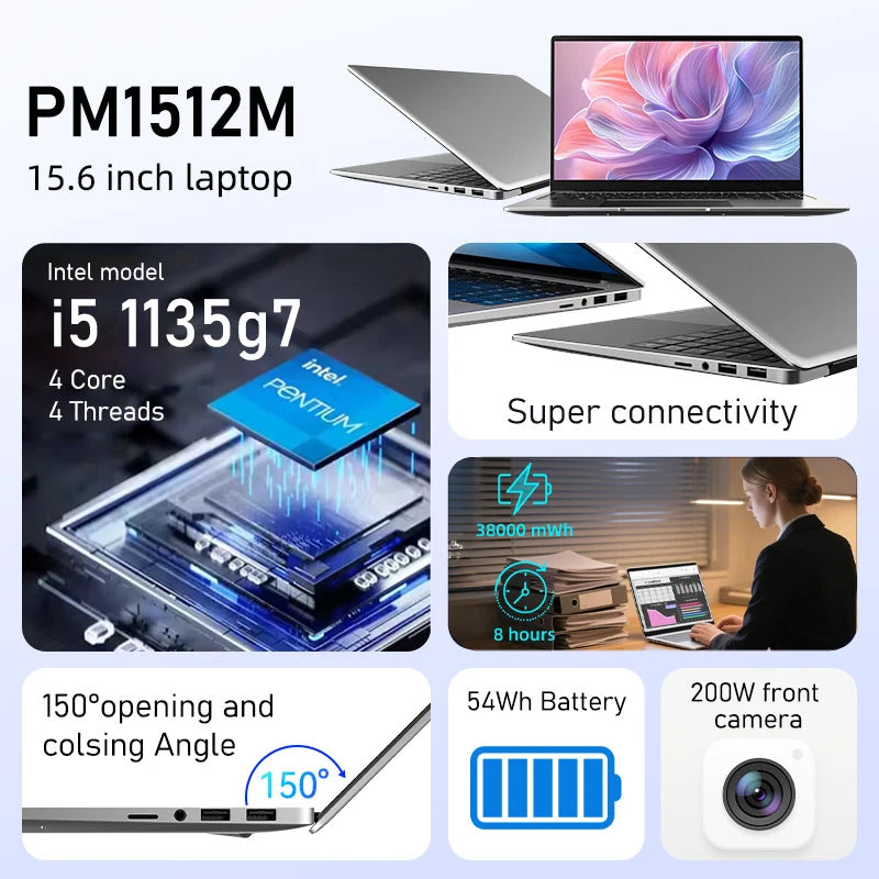 Markut 15.6 Inch Laptop Intel Core i5-1135G7 / i7-1165G7 Portable FHD Screen Notebook No RAM No SSD - German Keyboard