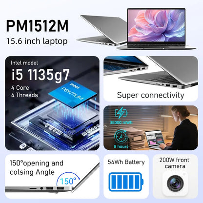 Markut 15.6 Inch Laptop Intel Core i5-1135G7 / i7-1165G7 Portable FHD Screen Notebook No RAM No SSD - German Keyboard
