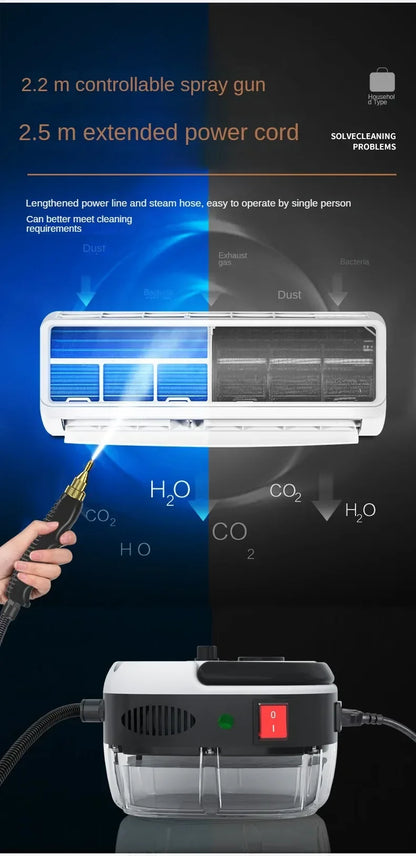 Steam Cleaner High Temperature Pressure Washer with Remote control Steam Cleaning Machine For Home Kitchen Hood Car 2500W
