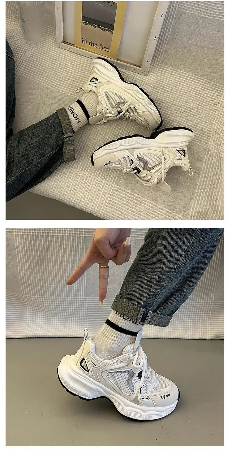 sneakers women trends 2024 summer Sneakers White Lace-Up Women's jogging Shoes platform Female designer shoes zapatos de mujer