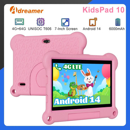 10-Inch Kids Tablet Adreamer KidsPad10Pro 4GB 64GB with Kids Education Software For Children Studying Kids-proof Case