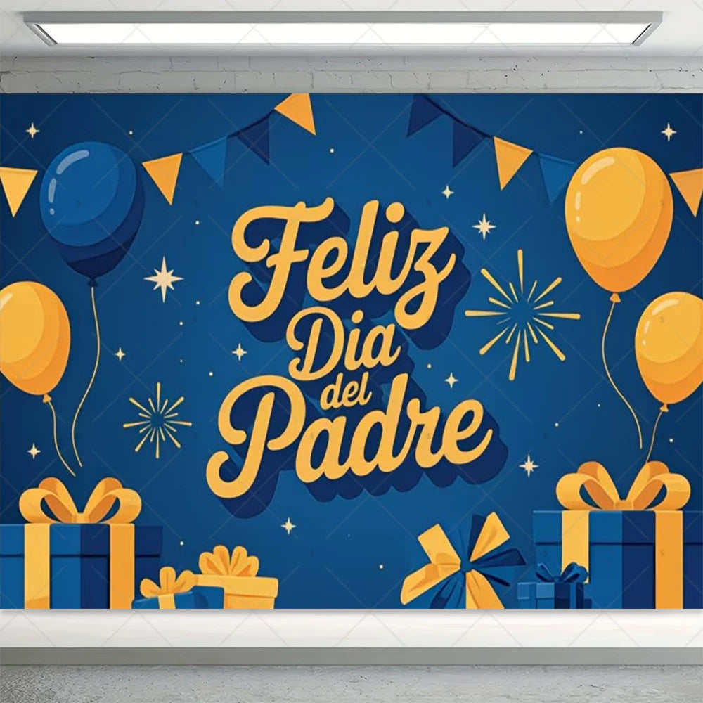 Spanish Happy Father's Day Decor Background I Love Dad Black Suit Tie Family Party Banner Photography Backdrop Supplies Props