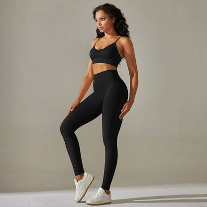 Yoga Leggings Set Workout Outfits for Women Sport Bra Leggings Seamless High Waist Yoga Leggings Sets Fitness Gym Clothing Wear