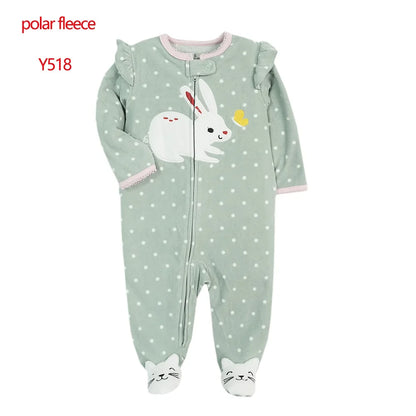 Newborn Infant Baby Boy Girl Romper Spring Autumn Polar Fleece Long-Sleeve Jumpsuit Warm Toddler Baby Clothes For a 0-12 Months