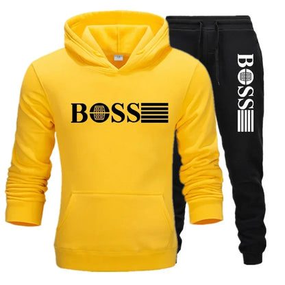 Two-piece fitness sets for autumn and winter, casual sportswear for men and women, and fashionable hooded sweatshirts