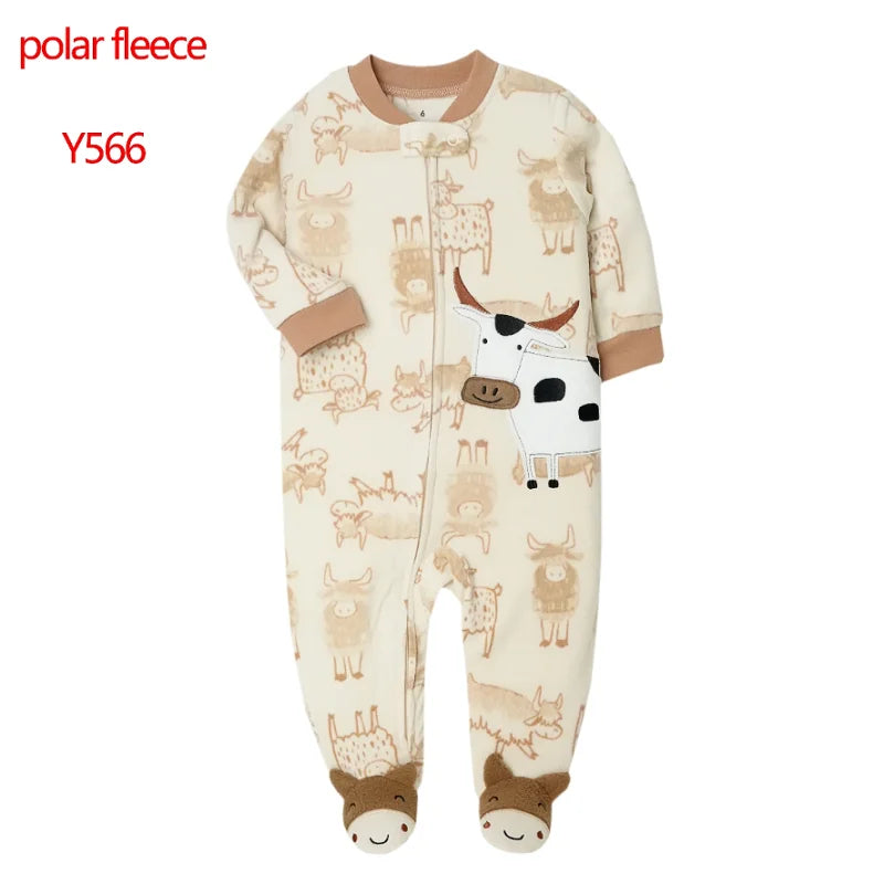 Newborn Infant Baby Boy Girl Romper Spring Autumn Polar Fleece Long-Sleeve Jumpsuit Warm Toddler Baby Clothes For a 0-12 Months