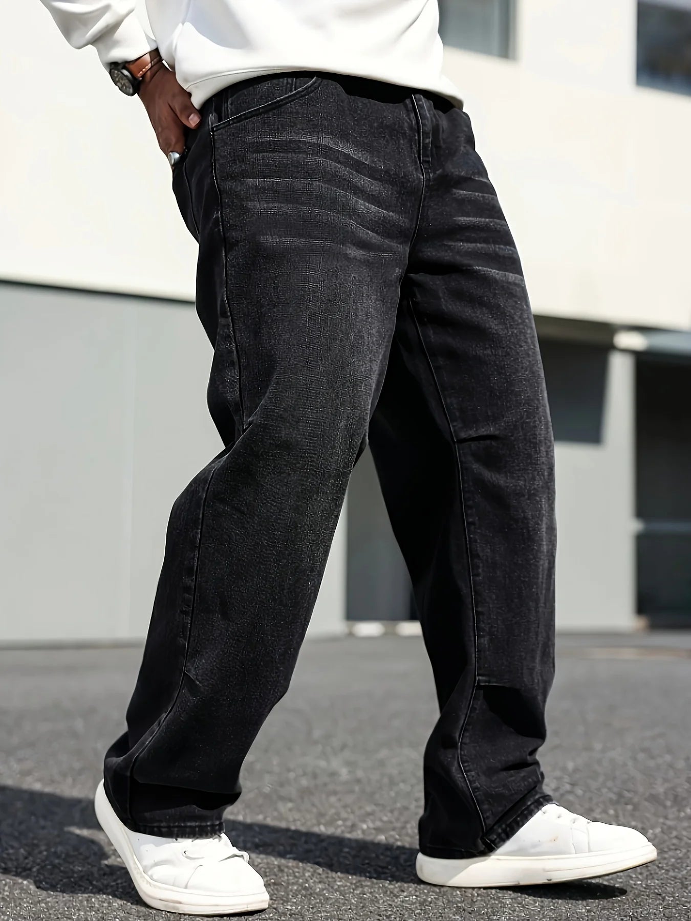 Classic Straight-Leg Dark Blue Jeans