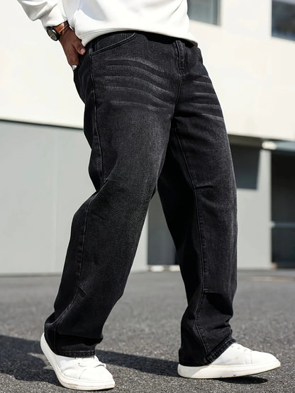 Classic Straight-Leg Dark Blue Jeans
