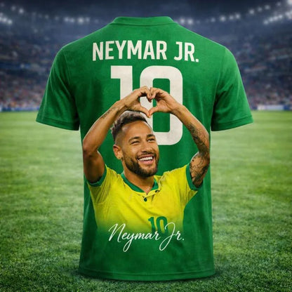 AI Classic Jersey # 10 Neymar Printed T-shirt Outdoor Fitness Training Sportswear Summer Men's Children's T-shirt Large Size