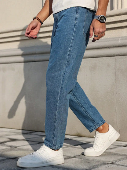 Classic Loose Fit Blue Denim Jeans