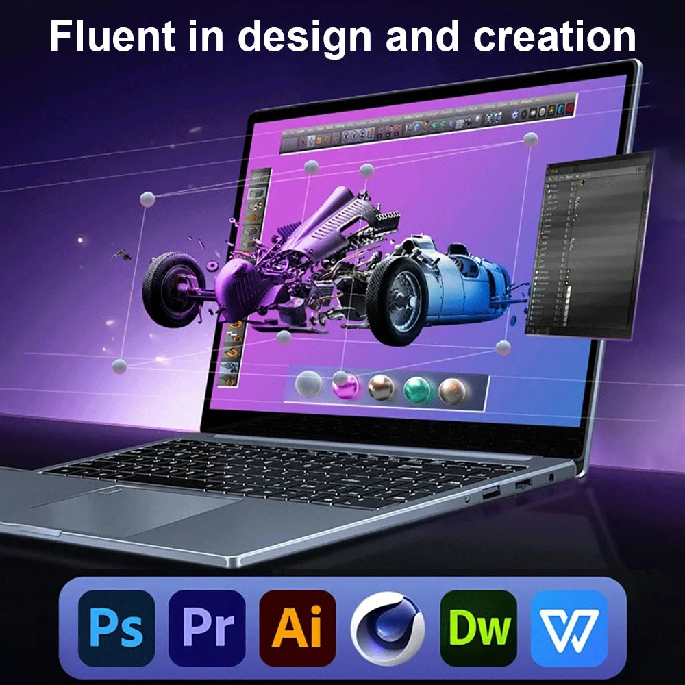 NEW S3 Computer 15.6 Inch Intel Core i7-8750H Por Laptop 2*DDR4 2*M.2 64GB 2TB SSD  Windows 11 Fingerprint Unlock 60Hz