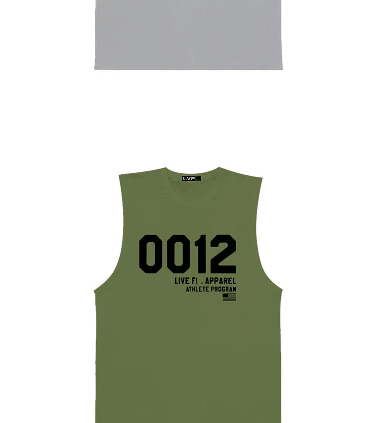 Men's Summer Fitness Tank Top Gym Workout Running Sleeveless Vest Bodybuilding Singlet Muscle Cotton Shirt Man Sports Casual Top