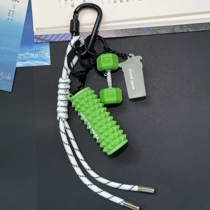 Mini Yoga Foam Roller Keychain Fashion DIY Boxing Gloves Dumbbell Keychain Sports Bag Pendant Fitness Enthusiast Gift