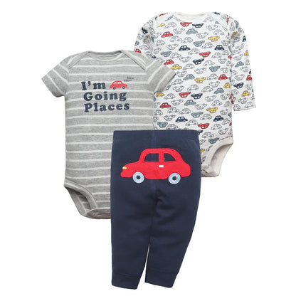 3-Piece Newborn Bodysuit & Pants Pajama Set