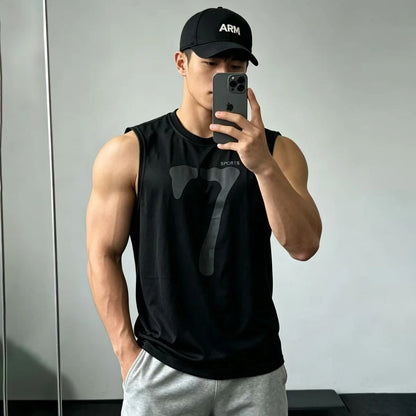 Running Tank Top Men Summer Sport Gym Vest Quick Dry Training Tanktop Workout Singlets Man Fitness Bodybuilding Sleeveless Shirt