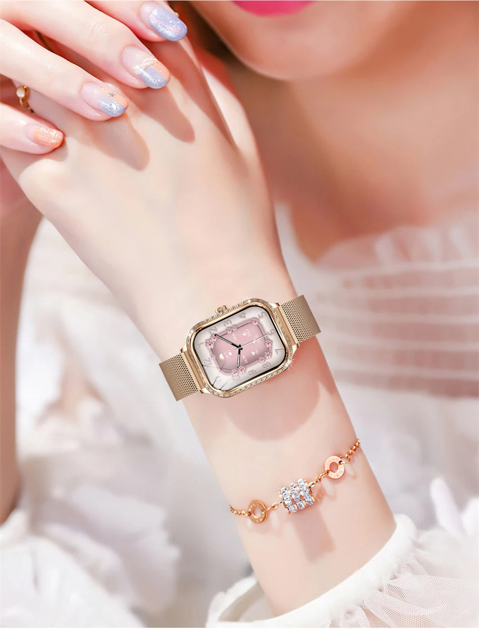 2026 Fashion Women Smart Watch Bluetooth Call Custom Watch Face Fitness Tracker IP68 Waterproof Smartwatch Woman for Android IOS