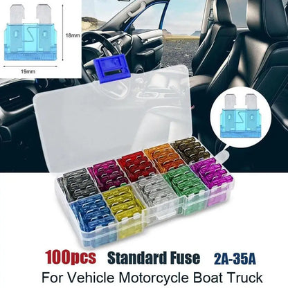 50/100pcs Automotive Fuses Fuses Automotive Fuses 2A/3A/5A/7.5A/10A/15A/20A/25A/30A/35A Amp Automotive Repair Tools