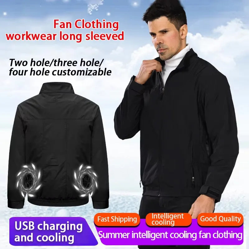 Summer Smart Air Conditioned Jacket Men's Workwear Uniform Fan Clothing Outdoor Heatstroke Prevention Labor Protection Clothes
