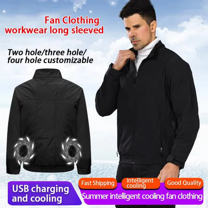 Summer Smart Air Conditioned Jacket Men's Workwear Uniform Fan Clothing Outdoor Heatstroke Prevention Labor Protection Clothes