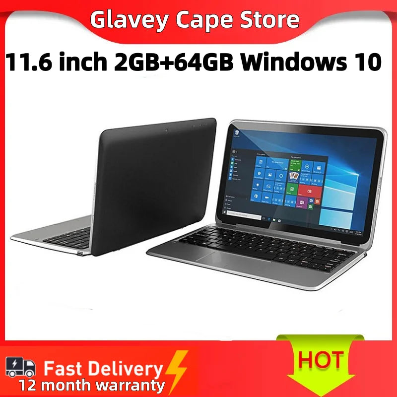 11.6" Tablet PC Flexx 11A 2GB DDR+64GB With Docking Keyboard  Windows 10 x5-8300 CPU 1366*768 IPS Dual Cameras HDMI-Compatible