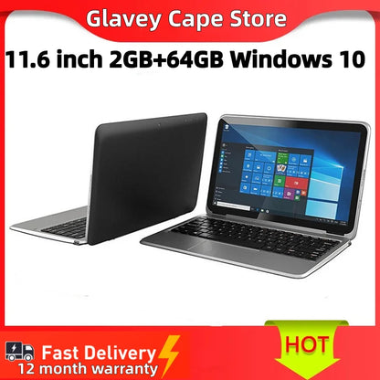 11.6" Tablet PC Flexx 11A 2GB DDR+64GB With Docking Keyboard  Windows 10 x5-8300 CPU 1366*768 IPS Dual Cameras HDMI-Compatible