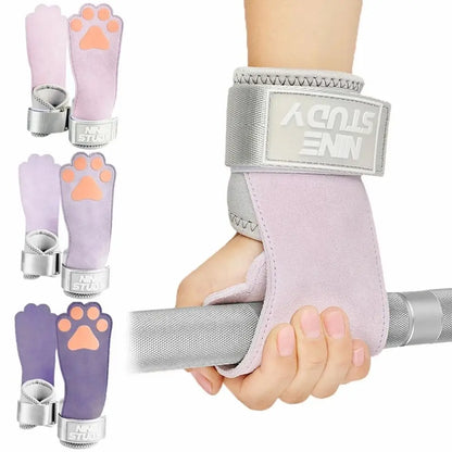 Leather Dog Paw Fitness Power Straps Wear-resistant Adjustable Dog Paw Wrist Straps Durable Pink/Purple