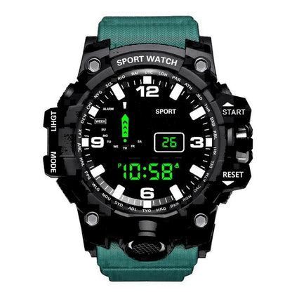 YIKAZE Sports Watch Men's LED Digital Watches Multifunction Military Clock Big Dial Waterproof Fitness Electronic Watch For Man