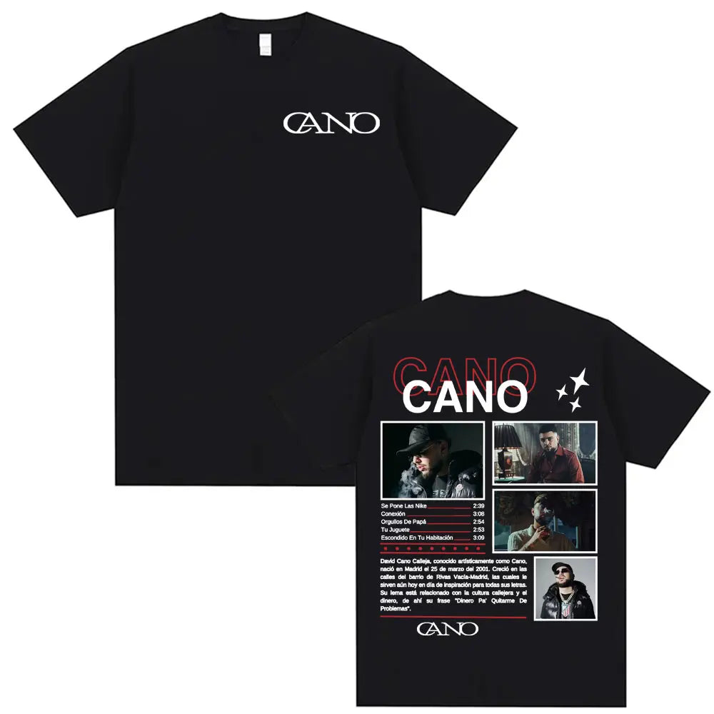 Rapper Cano Triana Tour Album 2025 Printed Tshirts for Men Women Harajuku Hip Hop Street T-shirt Casual Cotton Oversized T Shirt