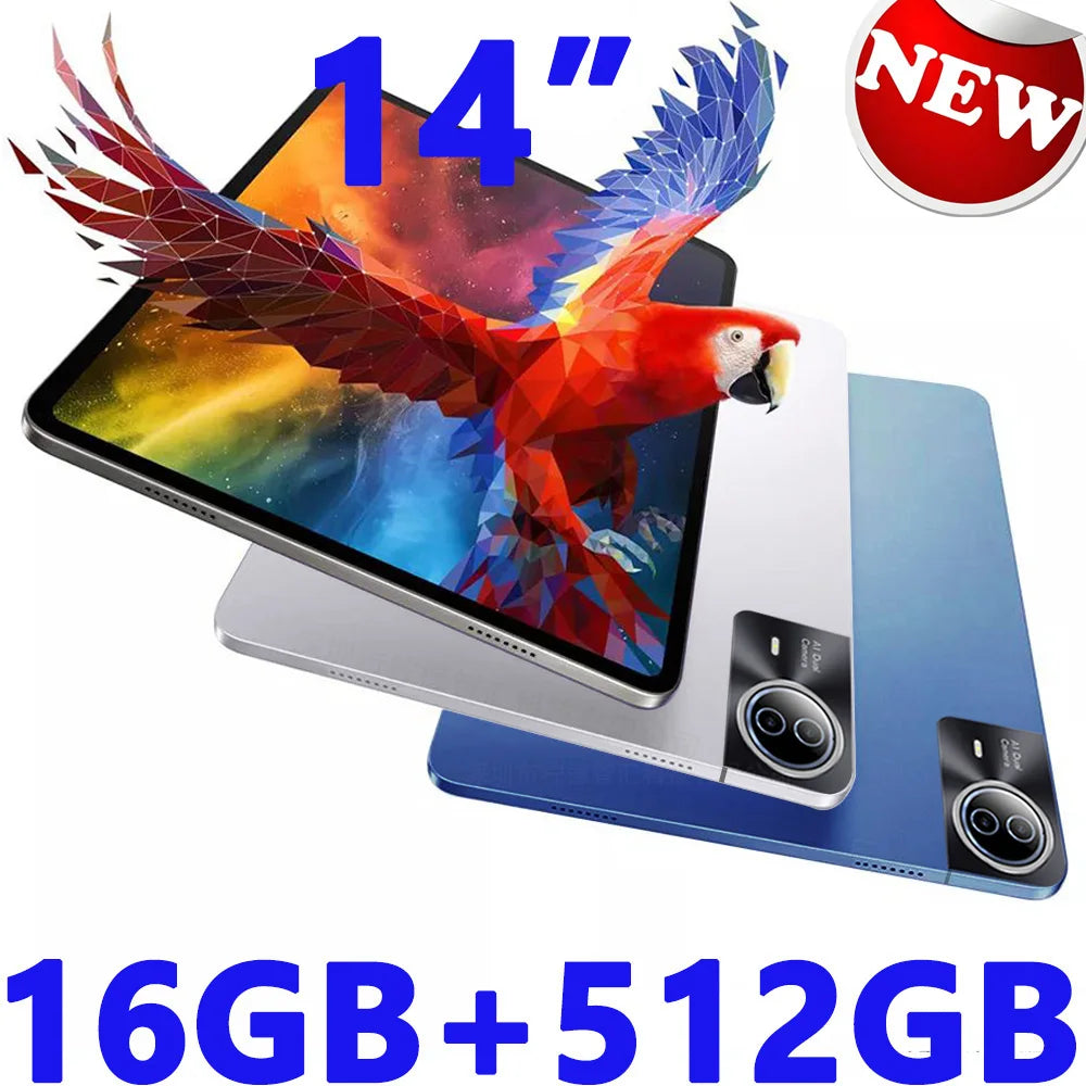 Mpad15 14 Inch Big Screen Android 15 Tablet PC 16gb+512GB Phone Call 5G WIFI Kids Pad tablet For Educational Online Class