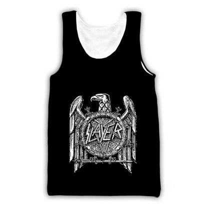 Slayer Rock Band 3D Print Tank Tops Men's Women Streetwear Hip Hop Oversized Fitness Gym Vest Sport Sleeveless Tops Men Clothing