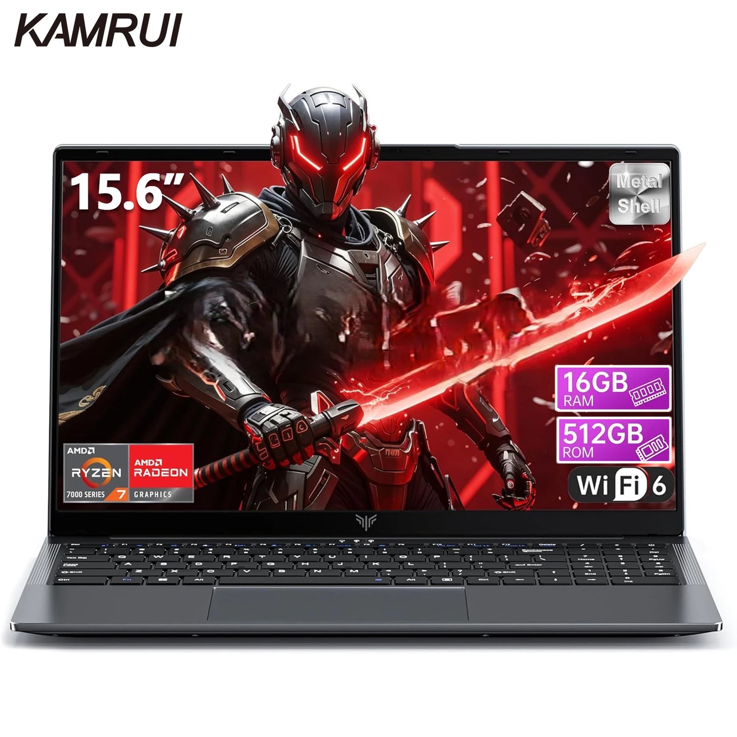 KAMRUI 15.6 Gaming Laptop with AMD Ryzen7 7730U 16GB DDR4 RAM 512GB SSD WiFi 6 Windows 11 Laptop Computer for Video Editing