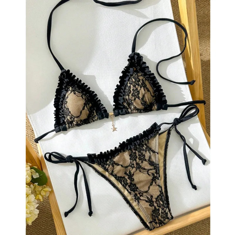 Lace Sexy Bikinis 2026 Women Swimwear Female Swimsuit For Swimming Wear Bathing Suits Brazilian Bikini Set Beachwear Pool Bather