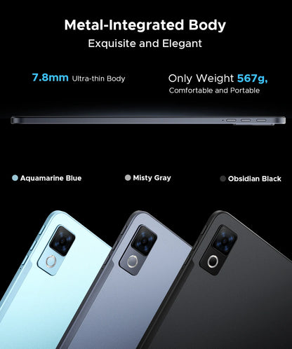 DOOGEE U12 Tablet PC Android 16 Gemini AI 12'' FHD+ Screen 24GB RAM 128GB 9000mAh Large Battery 7.8mm Ultra-thin Smart Pad