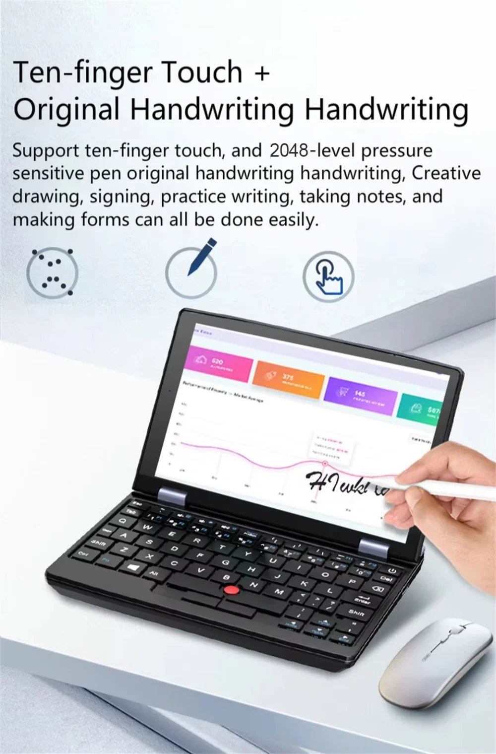 Mini Laptop IPS Touch Screen Intel N95 CPU 16GB+256GB Netbook PC