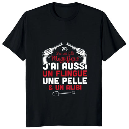 Vintage Dad Father Birthday Gift Tee Casual 100% Cotton Unisex Soft T Shirt I Have A Beautiful Daughter And A Gun T-Shirt funny