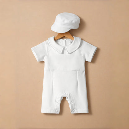 Baptism Clothes for Infant Boys Girls Soft Cotton Bodysuit 3-24 Months Baby First Christening Outfit Summer Toddler Suit