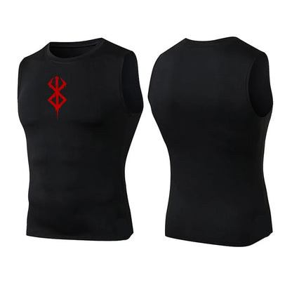 Compression Sleeveless Shirt Men Gym Fitness Basketball Sport Vest Manga Tight Tank Mesh Quick Drying Top Breathable Summer Male