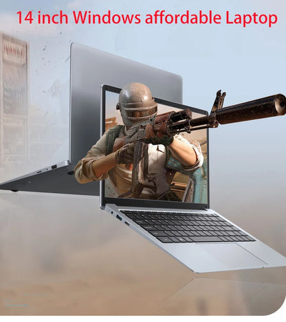 14inch Student Cheap Laptop 6GB RAM 64GB/128GB/512GB SSD HD Cam WiFi Bluetooth  Windows 10 Notebook Computer