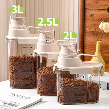 Thickened Dog Food Storage Bucket Pet Food Grain Storage Tank Kitchen Storage Rice Box Cat Food Grain Sealed Jar 2L/2.5L/3L