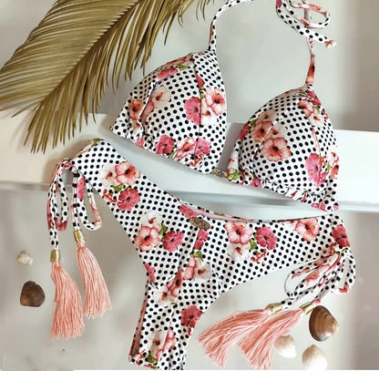 Women's Printed Bikini Beach Holiday Trio