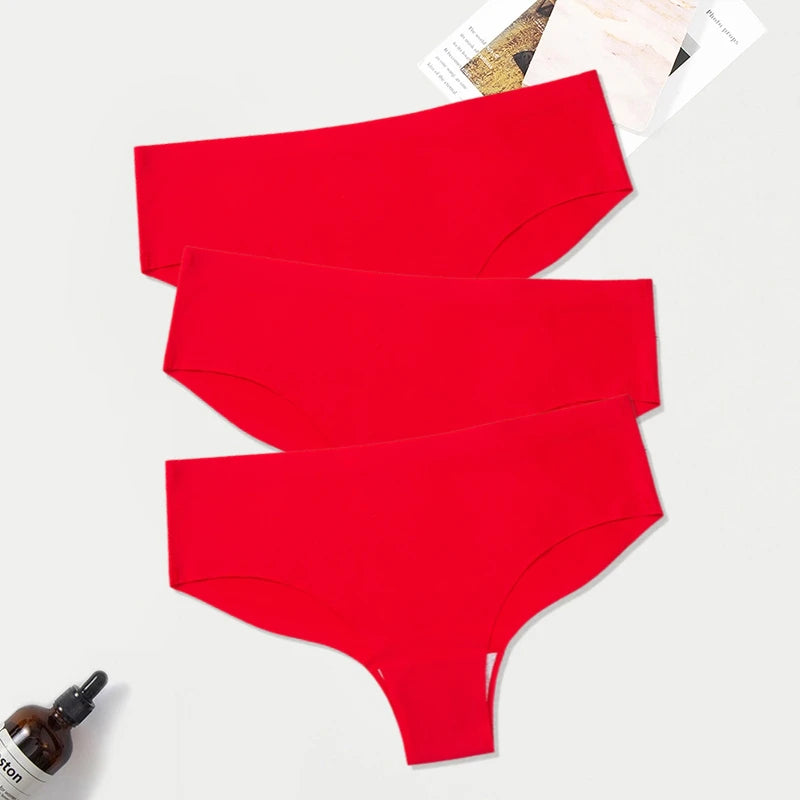 WarmSteps 3Pcs/Set Seamless Woman Panties Underwear Fitness Sports Women's Briefs Ice Silk Sexy Female Lingerie XXL Large Size