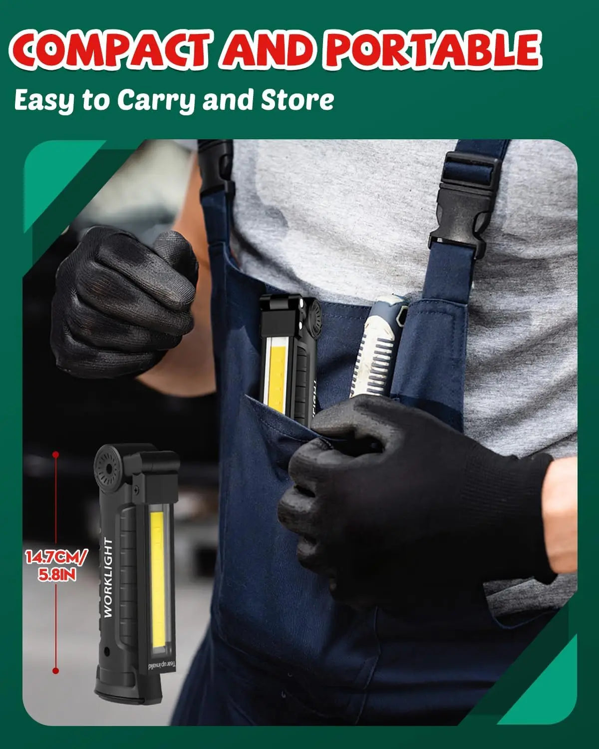 Tool Fathers Day Dad Gifts for Men Him Husband, Rechargeable LED Work Light BBQ Grill with Magnetic Base Hook, 360° Rotate.