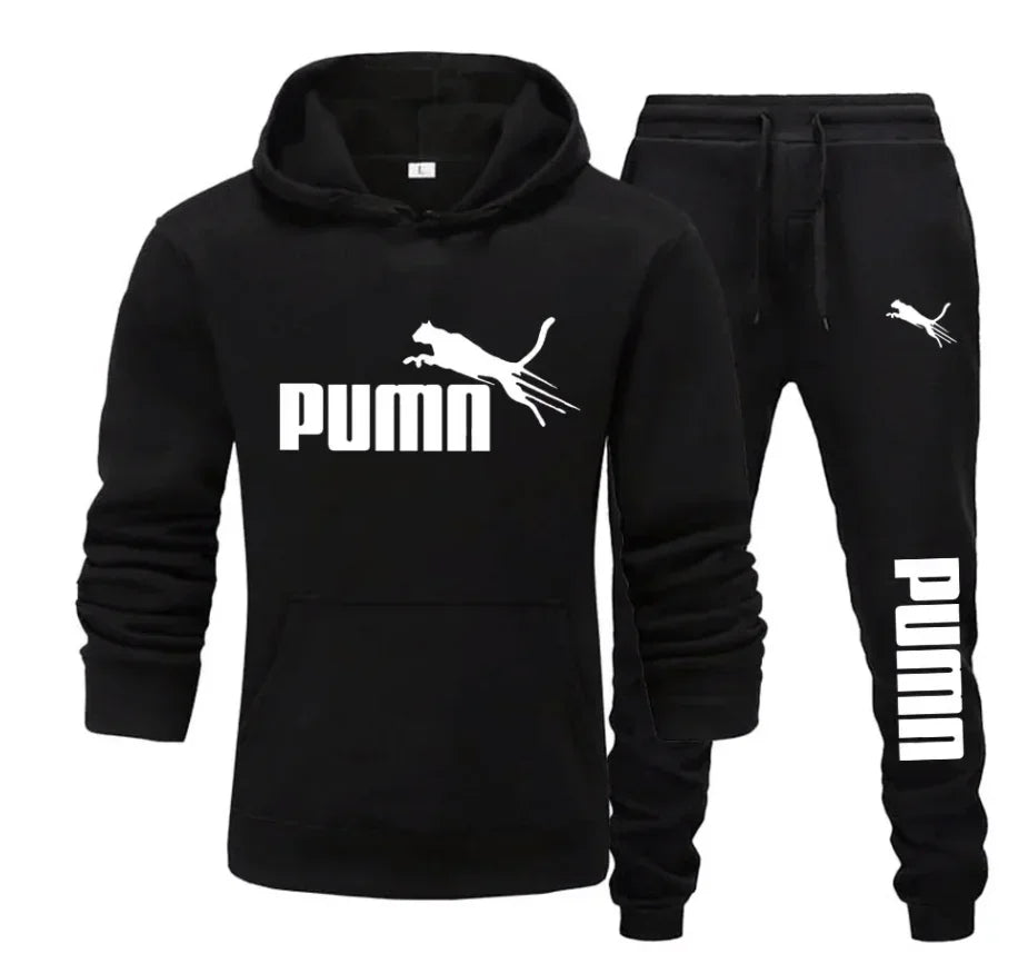 New Fashionable Fitness Jogging Casual Sportswear Set of 2-piece Pullover Hoodie and Long Pants for Men in Autumn and Winter
