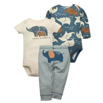 3-Piece Newborn Bodysuit & Pants Pajama Set