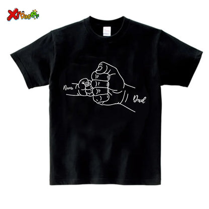 Fathers Day Shirt Personalized Papa T Shirt Daddy's Team Shirts Custom Kids Name Daddy Shirt Family Matching Outfits Father Day