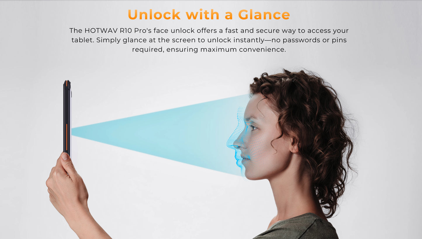 HOTWAV R10 Pro Rugged Tablet 10800mAh Massive Battery 10.1'' HD+ Display Pad Android 14 8GB 256GB 13MP 4G Global Tablet PC