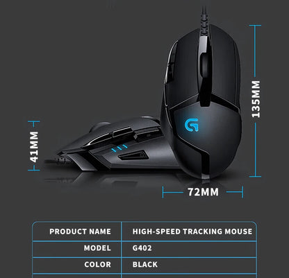 6 programmable buttons, high-speed tracking technology, Logitech G402, making your gaming operations more effortless and seamles